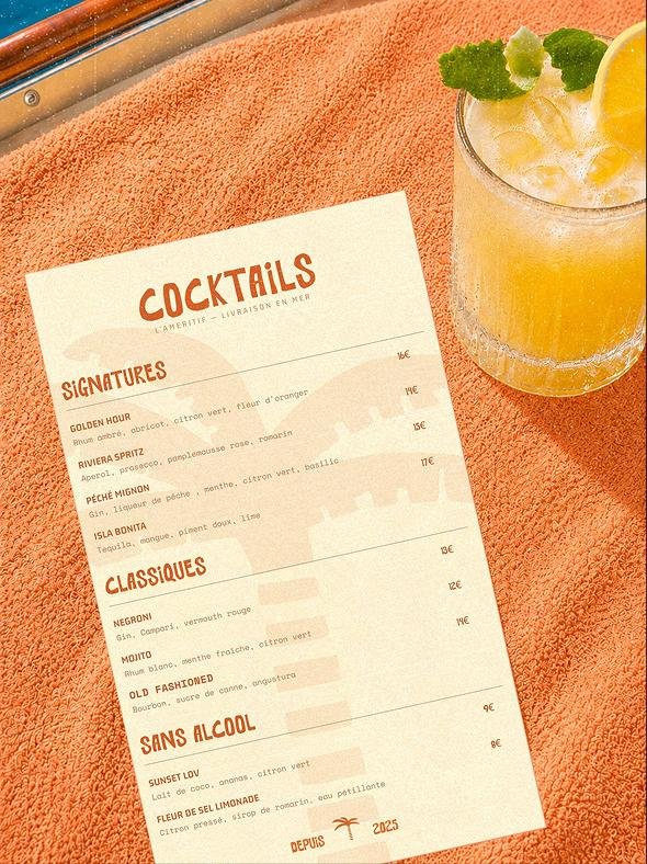 L'Améritif — menu cocktails