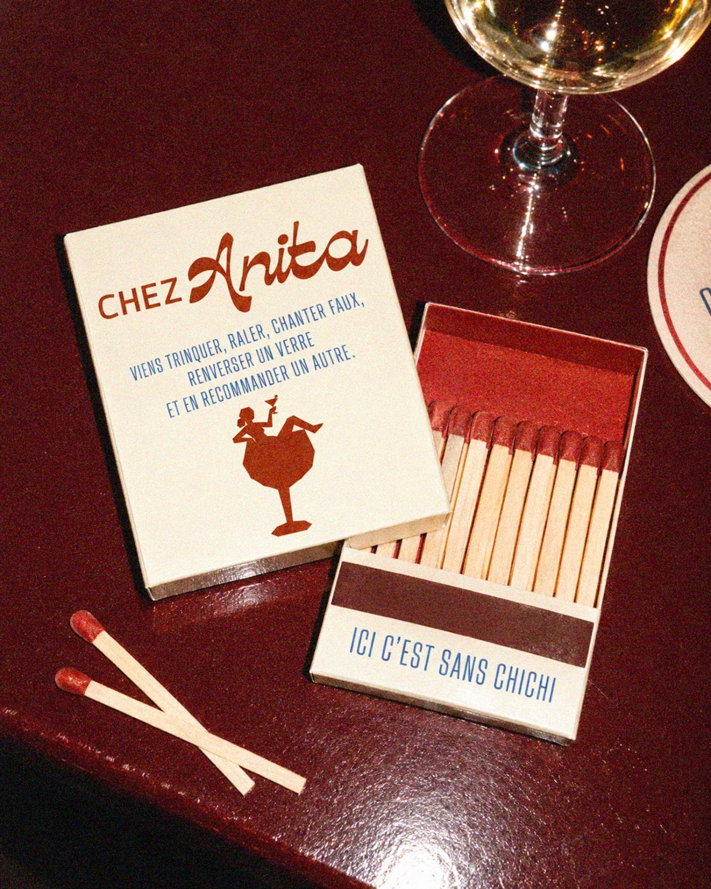Chez Anita — boîte d'allumettes